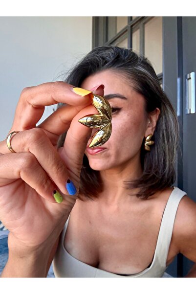 Merishe Jewerly Gold Imported Croissant Curved Antiallergic Non-Tarnish Ultra...