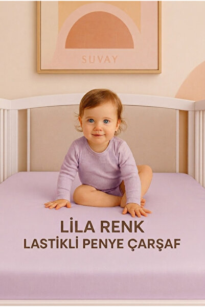 SUVAY Sarı Bebek Lastikli Çarşaf %100 Pamuklu Penye Park Yatak |60x120|70x110...