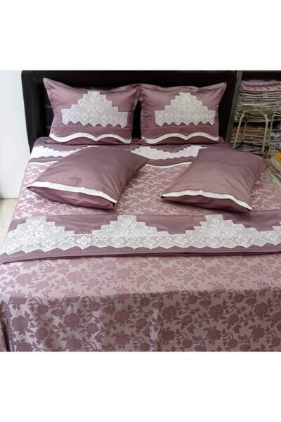 AZRA ÇEYİZ Handmade Lace Pique Set Heavy Model with Lace on Both Sides of the...