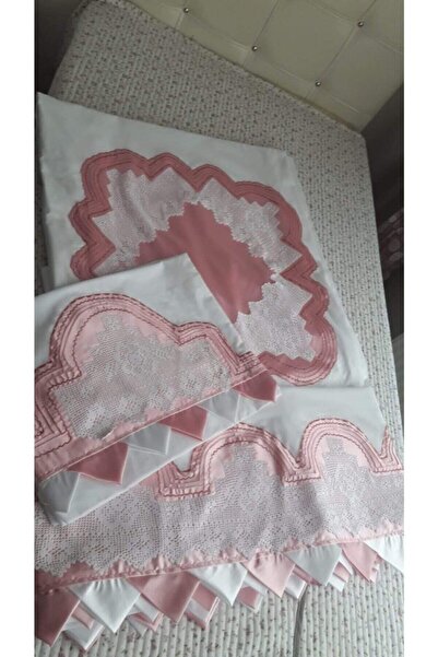 AZRA ÇEYİZ Handcrafted Lace Belly Duvet Cover Set with Lace on Two Sides of I...