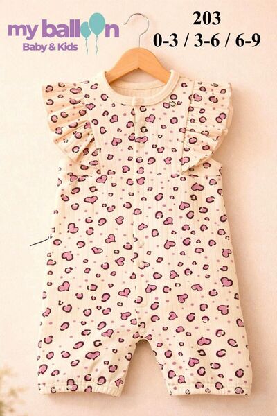 My Balloon Baby & Kids Mini Love Ruffled Baby Girl Romper