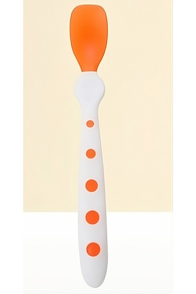almihomi Heat-Sensitive Baby Spoon – Orange Temperature-Sensing Spoon with Ra...