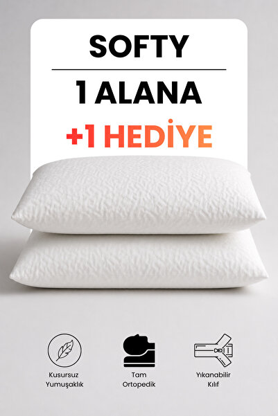 Pillow Market Softy Ortopedik Visco Yastık 2'li Set - Boyun Destekli Yıkanabi...