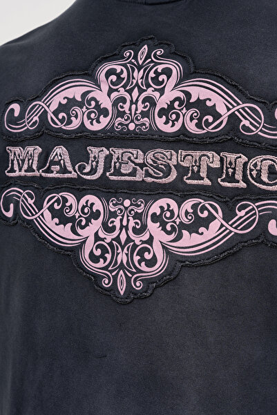 Machinist Ανδρικό μπλουζάκι Majestic Slogan Oversize σε ανθρακί χρώμα