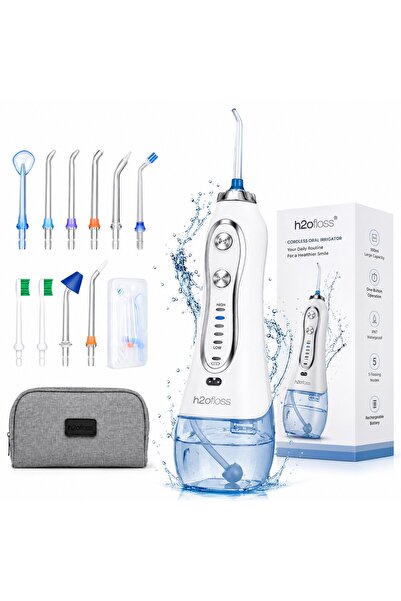h2ofloss Irigator Oral Profesional pentru Dus Bucal H2ofloss® Premium, 10 duz...