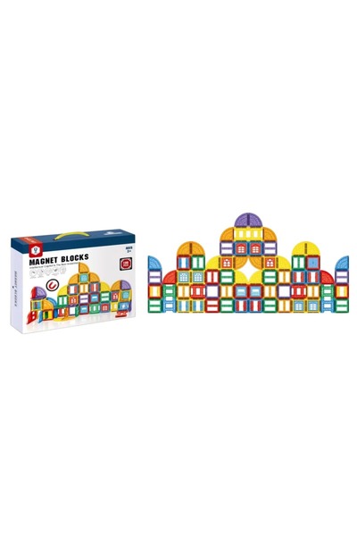 CasaDesteapta.ro Joc STEM de Construcție Magnet Blocks, 110 Piese Magnetice, ...