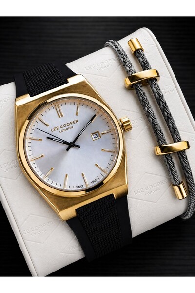 Lee Cooper Italian Design Bracelet Gift with Silicone Cord 5 Atm Men's Wristw...
