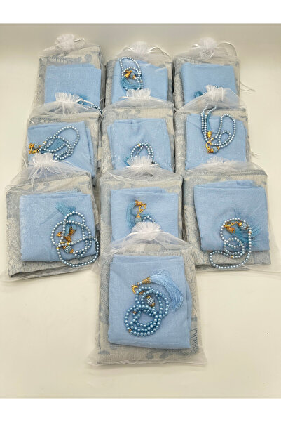 LenaToptan 10 pieces of gift (dowry-mevlut-hajj-umra) prayer mat with flame c...