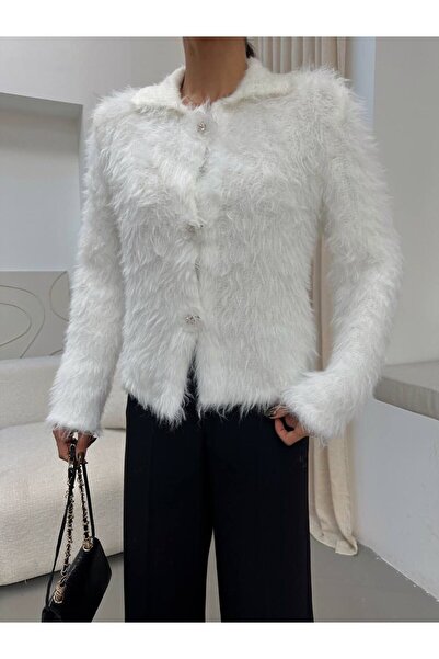 DAĞON'S Furry Beard Short Cardigan - Jacket