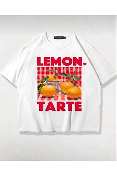 Marco Fresco TRICOU CU GULER ROTUND CU IMPRIMEU LEMON TARTE