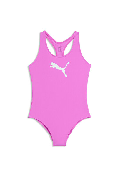 Puma Custom bathroom Swim Girls Racerback Swimsuit 1p, Purple, Kids