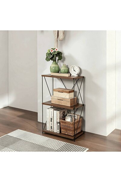 Enjoylifeme 3-Tier Freestanding Bookshelf with Metal Frame, Industrial Multip...