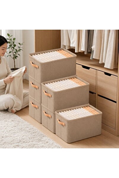 Generic 1 Non Woven Foldable Storage Bin Closet Organizer Wardrobe Handle Ste...