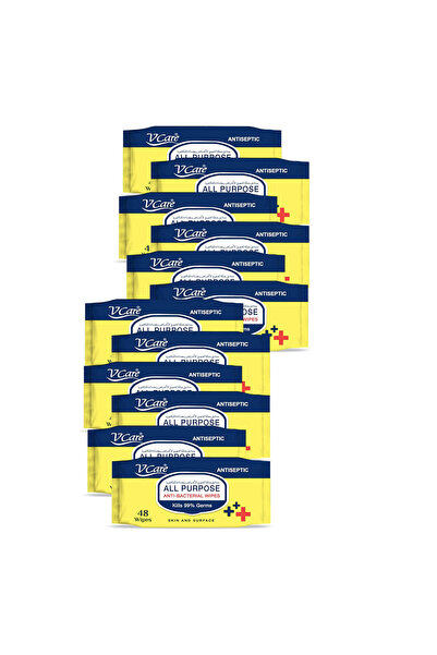 vcare V Care All Purpose Anti Bacterial Wipes - 48'S | Kills 99.9% Of Germs |...