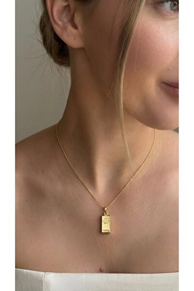 yare jewelry Altın Kaplama gümüş külçe kolye