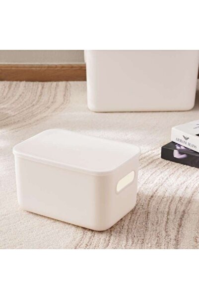 PAN HOME Livia Versatile Storage Box With Lid 6.5l 26.3x18.5x15.2cm - White