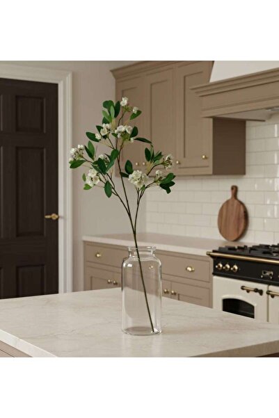PAN HOME Artificial Apple Blossom Stem Flower H106cm - White