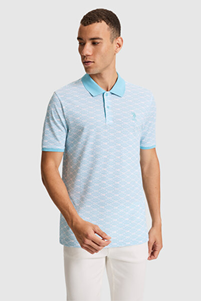 U.S. Polo Assn. تي شيرت رجالي ذو ياقة بولو من أكوا بقصة عادية 50326959-VR007