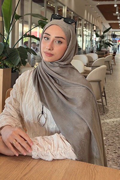 Madame Polo شال جاكار فاخر متوهج - قشرة شجر - مينك
