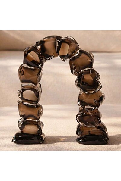 PAN HOME Menhirs Glass Pebble Arc Decor Accent 19x7.5x22cm - Brown