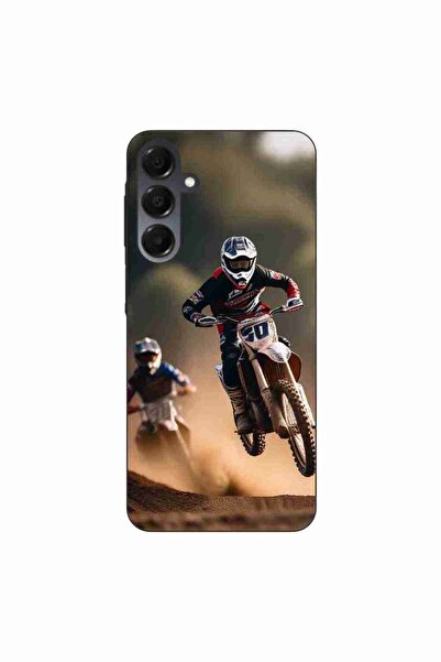 OEM Калъф, съвместим със Samsung Galaxy A16, силиконов гел TPU с мото крос десен