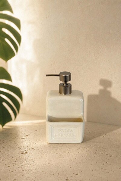 Mapa Home LANA Seramik Sıvı Sabunluk Wash Everyday Yazılı Krem