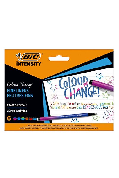 Bic Set 6 fineliner, Intensity Color Change