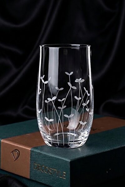 DECOSTYLE Palmiye Meşrubat Bardak 6 Adet Su Bardağı (380 Cc crystal