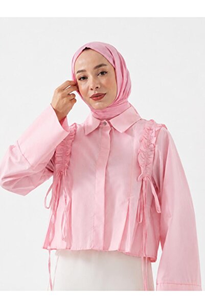 RESSHO Short Shirt with Pleated Shoulder Detail