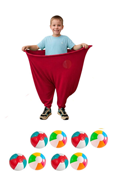 OTOBİR HoppaPota Oyunu Giyilebilir Pantolon+8 Adet Plastik Top Bahçe-Plaj-Oku...