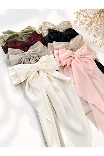 Arvina Atelier Arvin Atelier El Yapımı Büyük Saten Fiyonk Saç Tokası