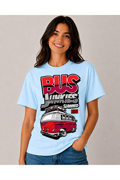 VODEXA Μπλουζάκι Unisex Oversize με στάμπα BUS, 100% βαμβακερό, άνετη εφαρμογή