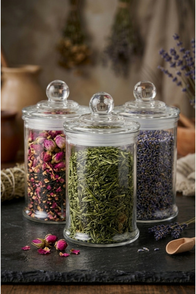 Rossel Premium Rina Six-Piece 400ml Glass Jar Set