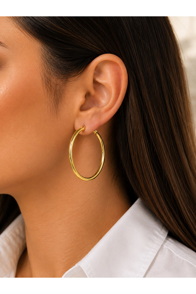 CASPARA Women's Aurelıa Gold Color Hoop Earrings Elegant Stylish and Compleme...