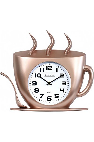 goldmann Wall clock, teapot shape, Rose, 34 cm,