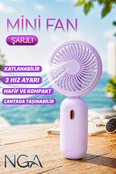 NGA Şarjlı El ve Masa Fanı Taşınılabilir - Mini Vantilatör Soğutucu