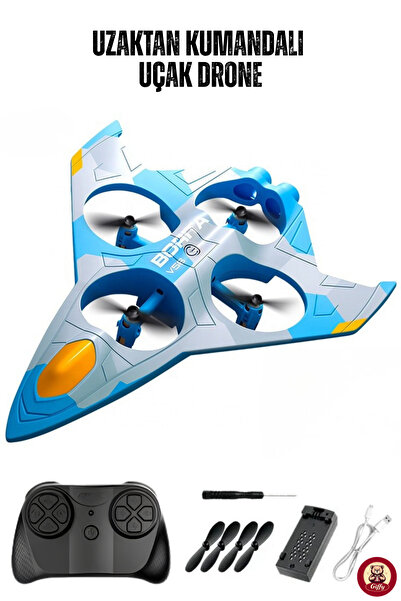 giffy Uzaktan Kumandalı Jet Uçağı Drone Işıklı Şarjlı Takla Atabilen 360° Dön...