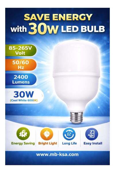 Generic LED Lamp 30W Cool White - Bright and Energy-Saving Lighting