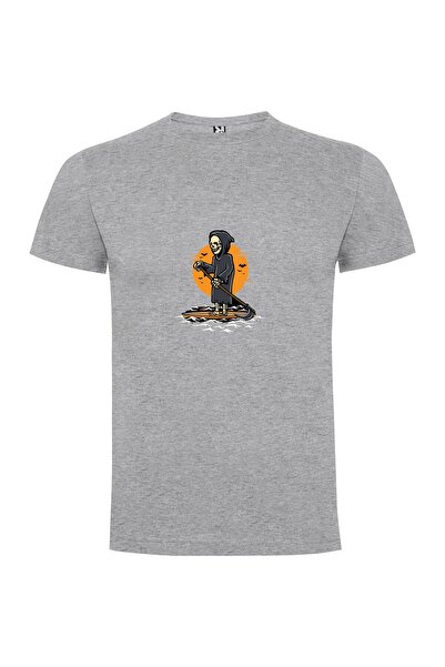 iLovePrints Surfing Skeleton Grim Reaper Tshirt