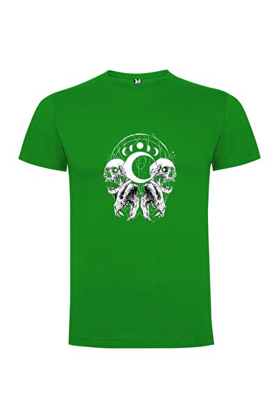 iLovePrints Skulls & Crescent: Occult Art Tshirt