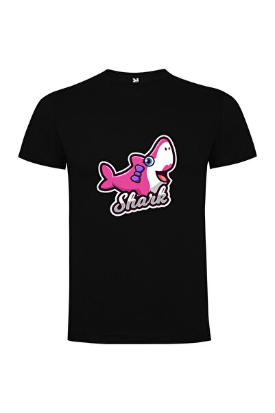 iLovePrints Pink Shark Mascot Design Tshirt