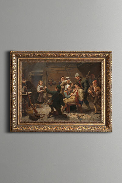 epiqart The Return of the Bear Hunter - Vintage Patterned Frame - Thick Model