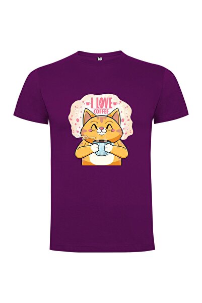 iLovePrints Coffee Cat Sips Sophistication Tshirt