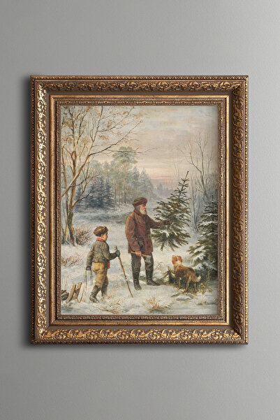 epiqart Farmhouse and Mountain Landscape - Vintage Patterned Frame - Thick Model