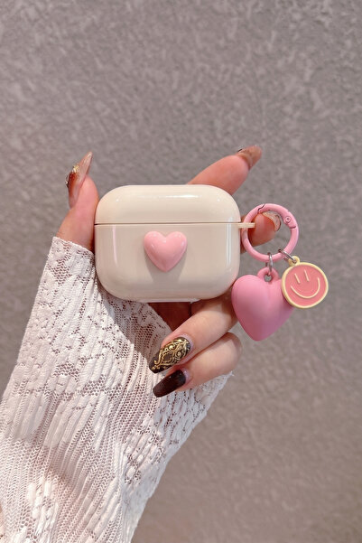 KVK PRİVACY AirPods Pro 3. Generation Compatible Rose Heart Figured Silicone ...