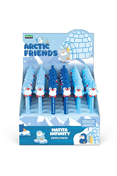 Lebez Μολύβι Infinity Arctic Friends με κουμπί, 3 χρώματα, για ηλικίες 3 ετών...