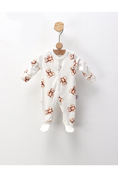 MiniKids Salopeta premium, Little Toy Bear, alb