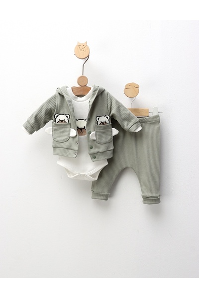 MiniKids Set 3 piese, Let s Play Bear, cu verde