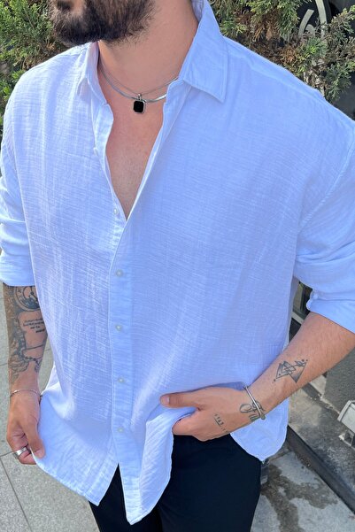 OUTFİT MAN Ymş Muslin Oversize Shirt White