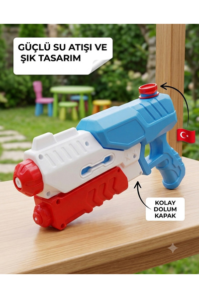 NEWSTORE HOME Geri Sürgülü Pompalı Su Tabancası - Kolay Dolum Kapaklı Büyük B...